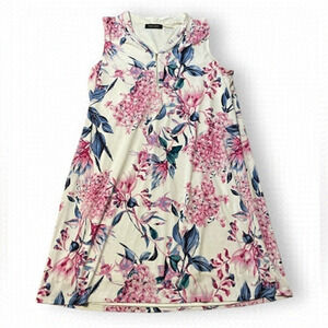 Ivanka Trump Large Midi Dresses Floral White Bridal Spring Summer Dress Outfit L